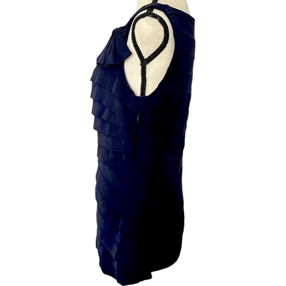 TORY BURCH WALTRAUD SILK NAVY BLUE TOP SZ: 6 - Picture 4 of 7